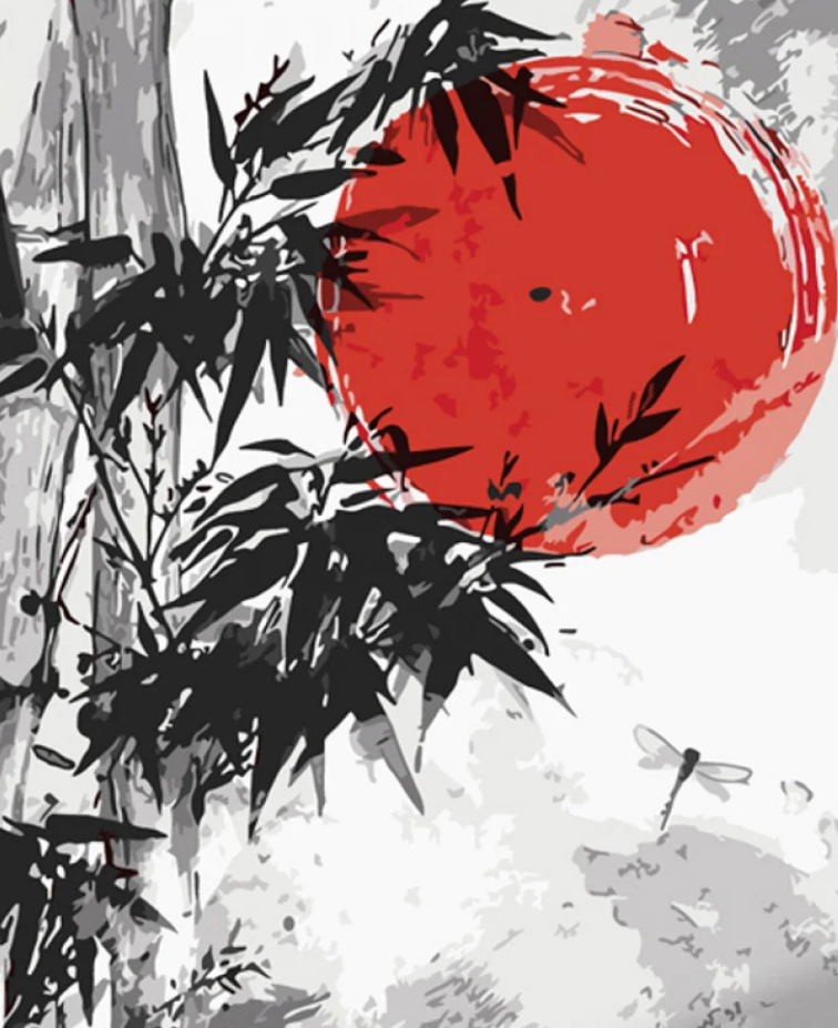 Картина по номерам Strateg Японское солнце 40x50 см (GS1078)