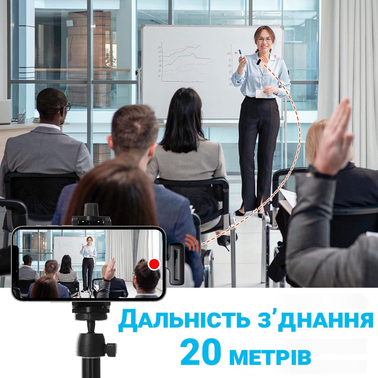 Микрофон двойной петличный Savetek P31-2 Lightning для iPhone/iPad беспроводной до 20 м с зарядным кейсом - фото 9