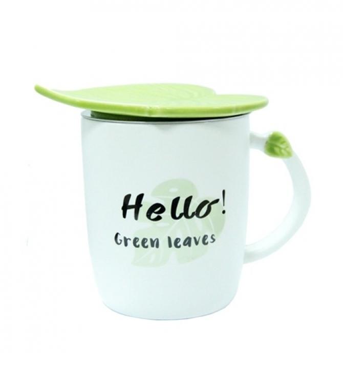 Чашка керамическая Листик Helo Green Leaves