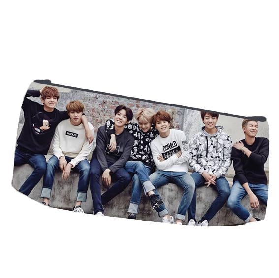 Пенал школьный BTS Bangtan Boys Бтс двухсторонний 22х11 см (pn_0008)