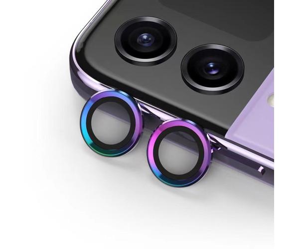 Защитное стекло с рамкой CD Pattern на заднюю камеру для Samsung Galaxy Flip7 Разноцветный