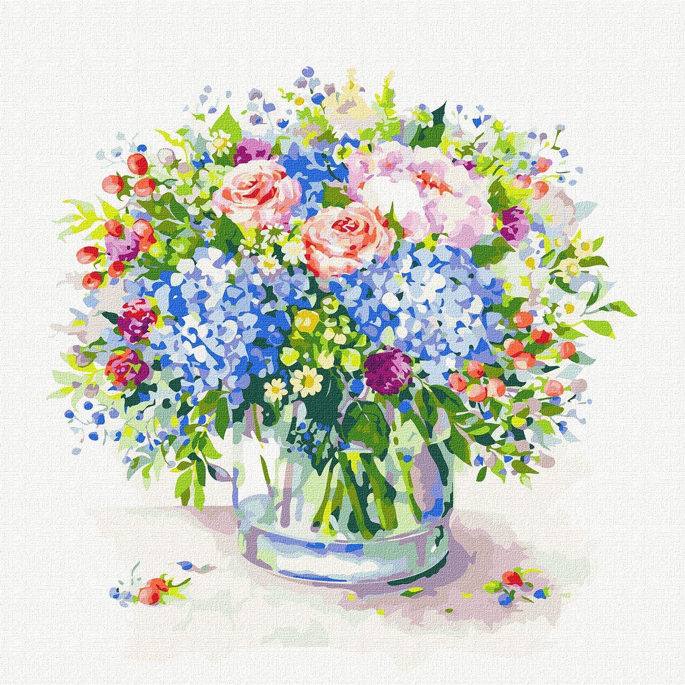 Картина за номерами Ідейка Чарівна гортензія 40x40 см (KH2959)