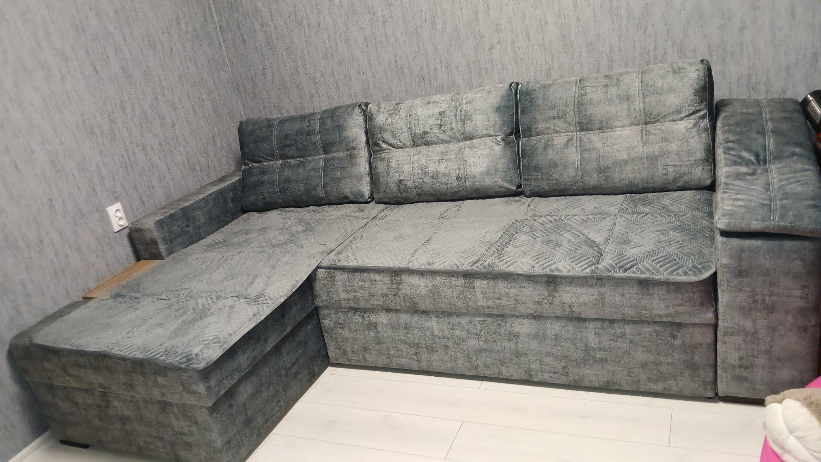 Комплект дивандек на диван/кресла 3в1 Темно-серый (21379778) - фото 3