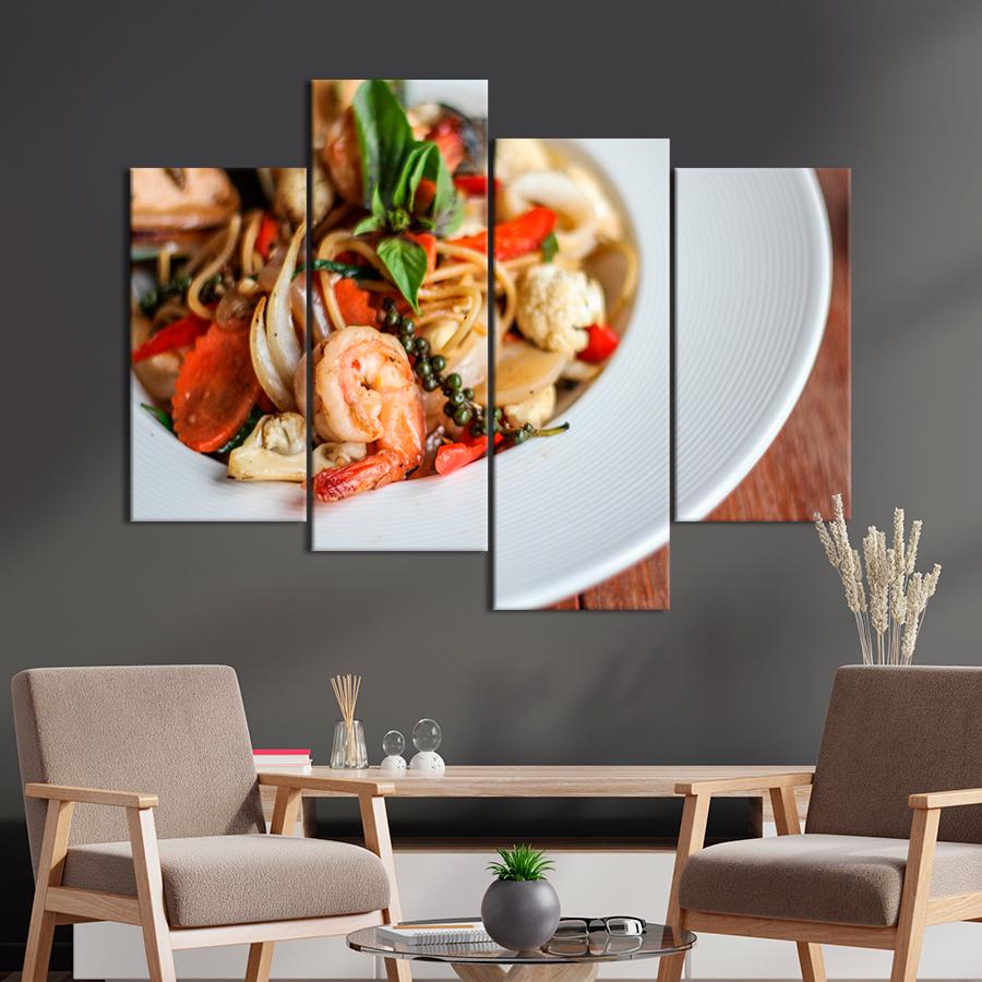 Настінний декор Італійська паста з дарами моря 129x90 см (A512-4)