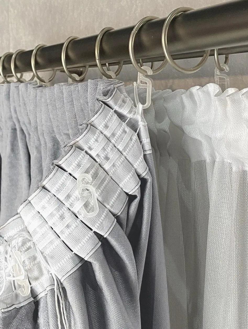 Комплект штор Diamond микровелюр 250х280 см 2 шт. Светло-серый - фото 2 Комплект штор Diamond микровелюр 250х280 см 2 шт. Светло-серый - фото 2