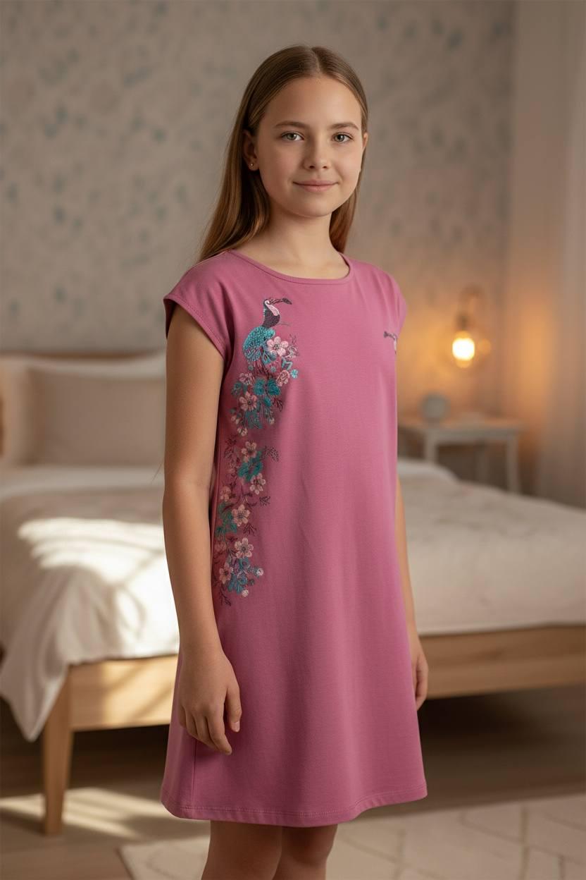 Ночная рубашка для девочки BAYKAR р. 8 128-134 см 8-9 лет Вишневый (9292-130)