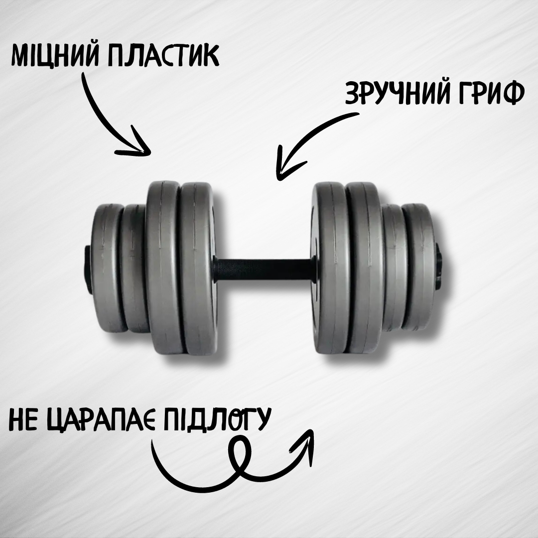 Гантели 2х15 кг Grey (2230353811) - фото 3