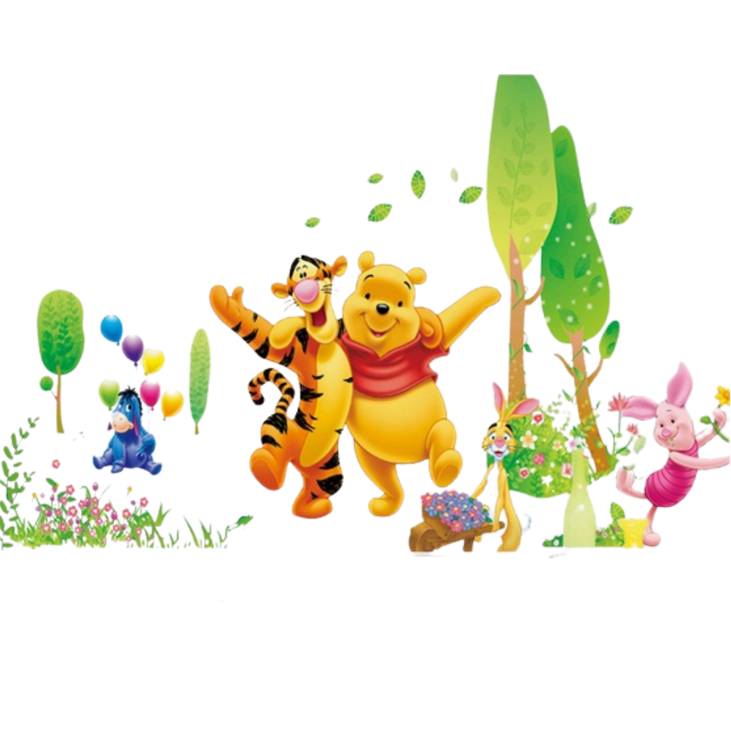 Наклейка вінілова Мультяшні тварини Winnie the Pooh для дитячої кімнати 60х90 см Наклейка вінілова Мультяшні тварини Winnie the Pooh для дитячої кімнати 60х90 см