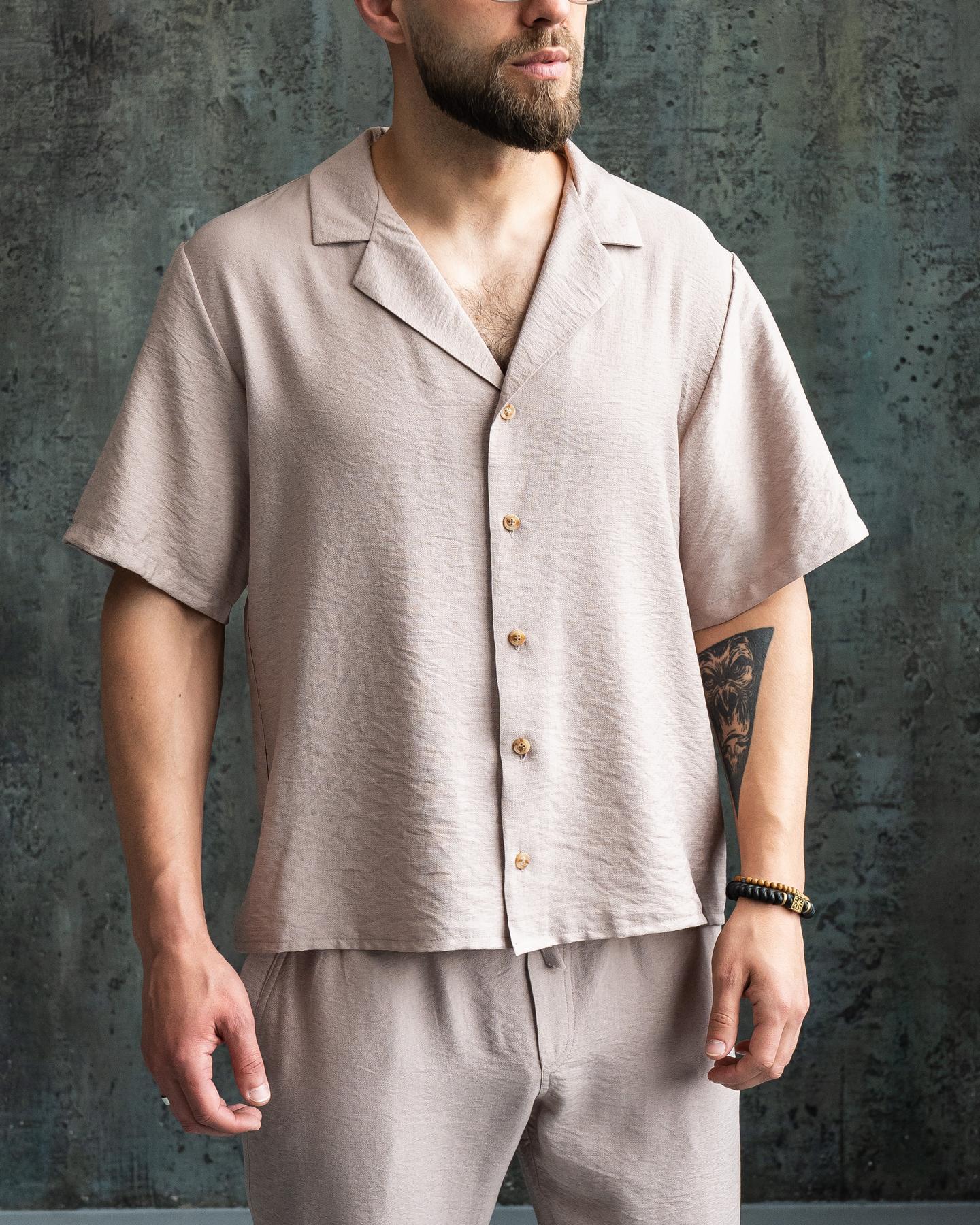 Рубашка мужская классическая Aero льняная XXL Моко (26376/1/5)