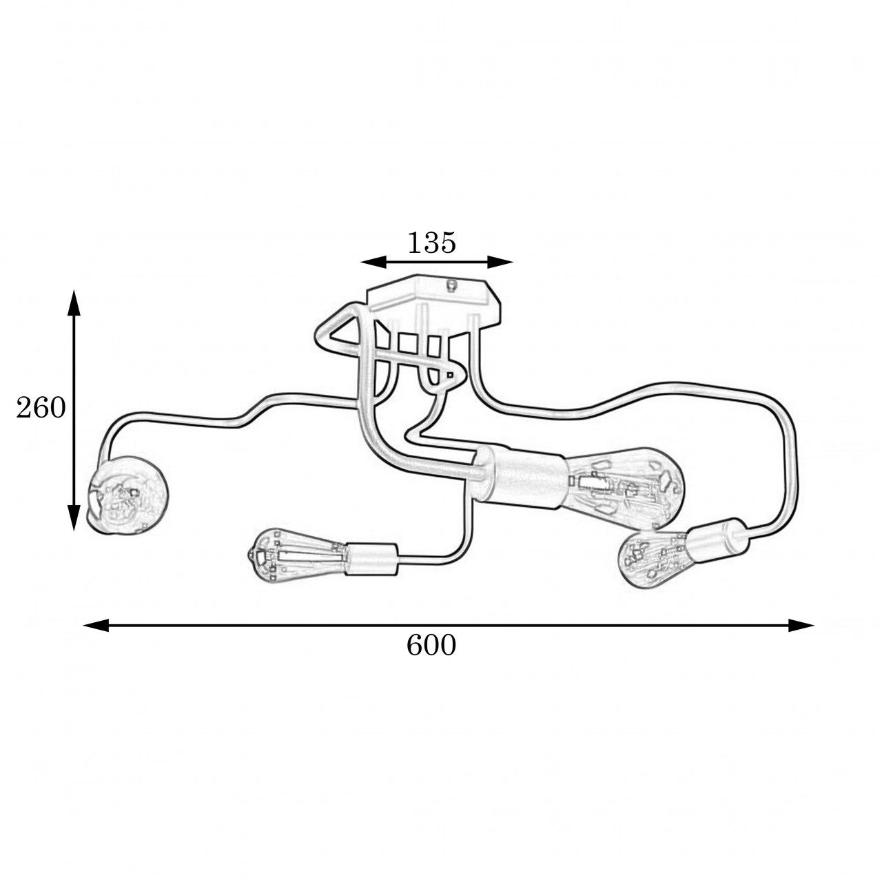 Люстра-паук MSK ELECTRIC Laminari NL 5526-4 - фото 4