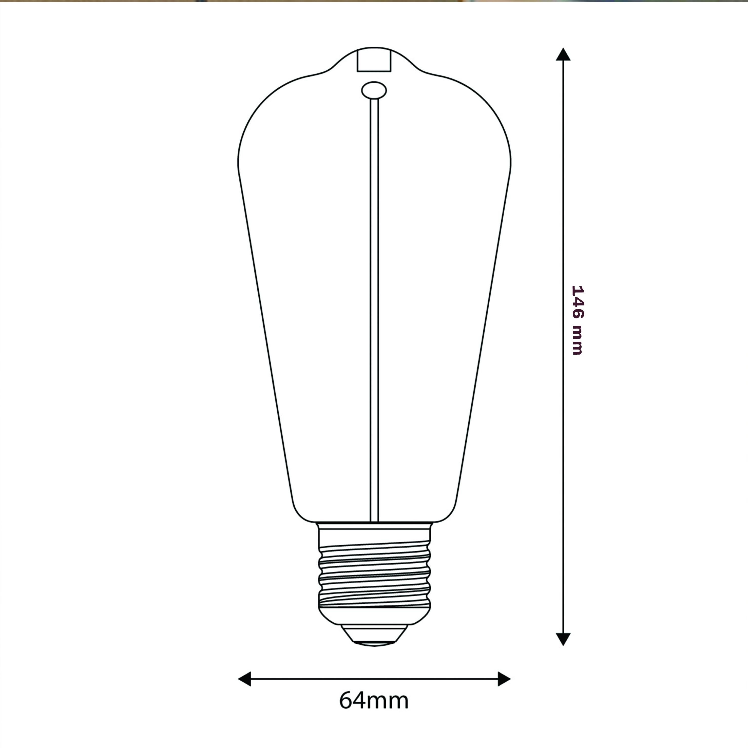 Лампа філаментна ETRON Filament 1-EFP-1198 3W 1800K ST64 E27 Gold - фото 6