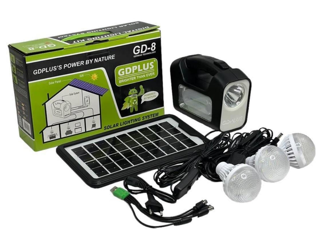 Зарядна система GDPLUS GD-8 з сонячною панеллю 4500 мАг (1992963462) - фото 5 Зарядна система GDPLUS GD-8 з сонячною панеллю 4500 мАг (1992963462) - фото 5