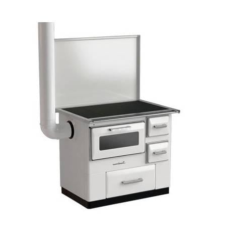 Піч на дровах буржуйка MBS 7 New Line 10 кВт ліве підключення димоходу Білий - фото 1