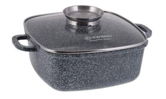 Кастрюля-казан квадратная Edenberg 6,5 л 28 см с гранитным антипригарным покрытием и крышкой (EB-3975) Кастрюля-казан квадратная Edenberg 6,5 л 28 см с гранитным антипригарным покрытием и крышкой (EB-3975)