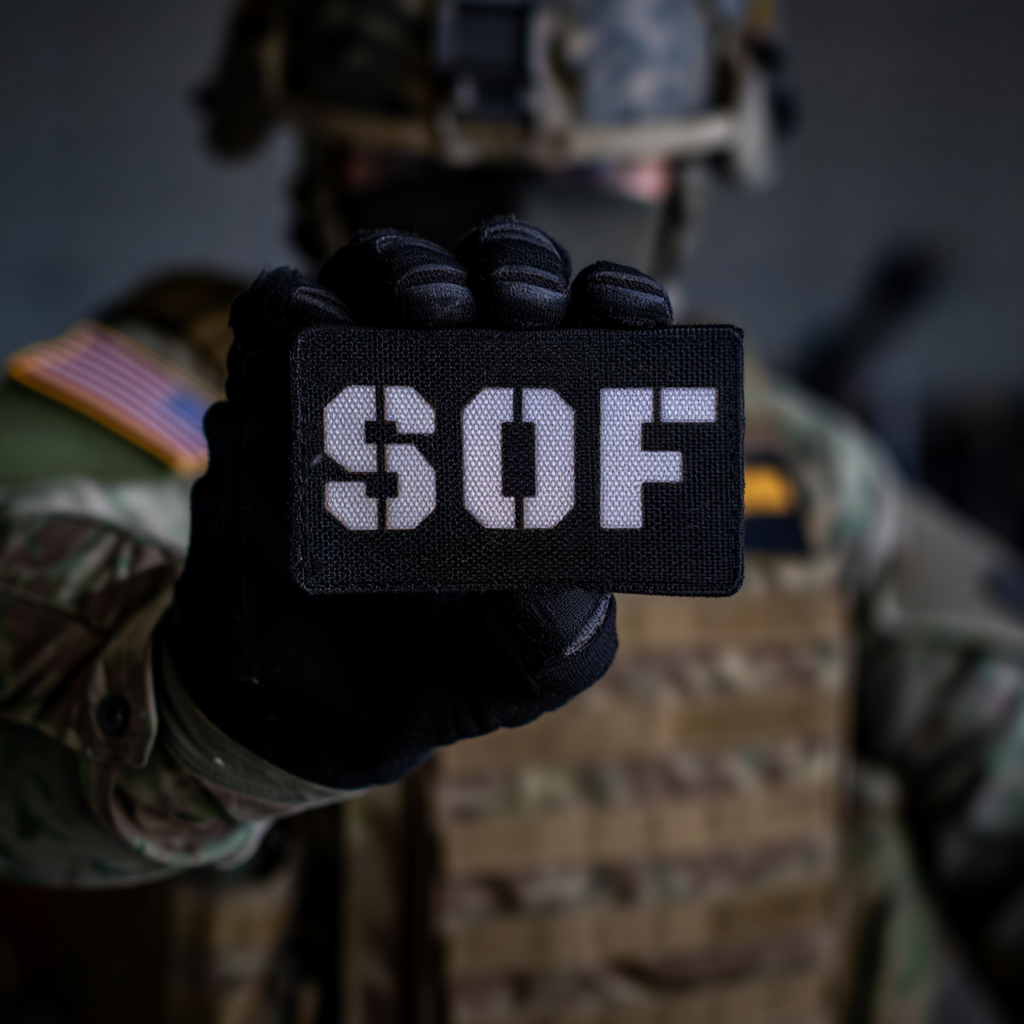 Шеврон на липучке Laser Cut SOF ССО Силы Специальных Операций 50х80 мм Черный/Белый - фото 2