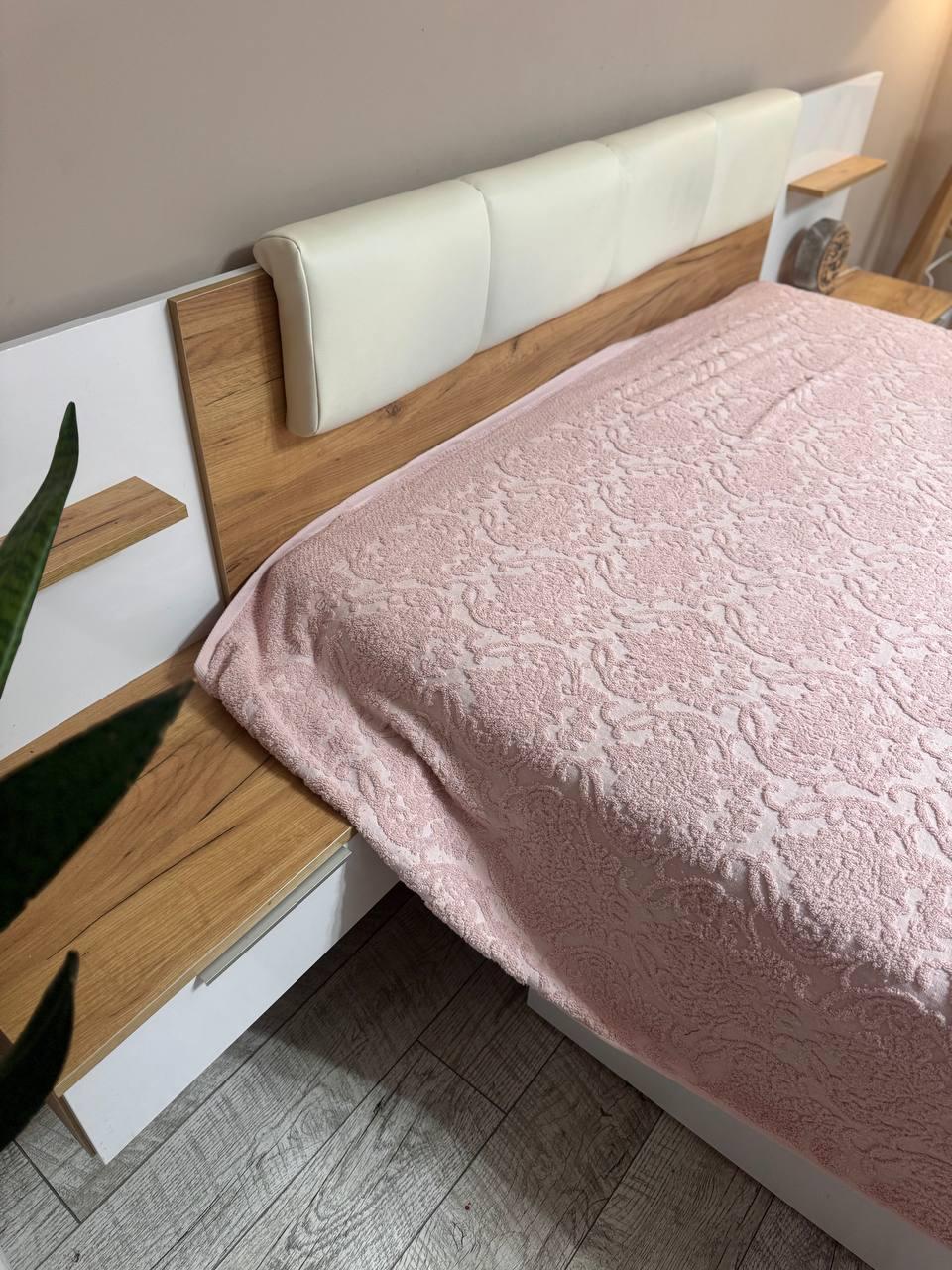 Покривало-простирадло махрове євро 200х220 см Рожевий (П4К-Al-mahr-pro-004) - фото 2 Покривало-простирадло махрове євро 200х220 см Рожевий (П4К-Al-mahr-pro-004) - фото 2