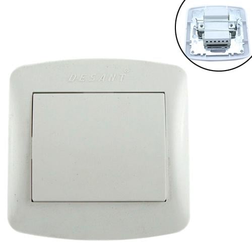 Вимикач світла Однопольодний 10a 220V, білий desant d-301