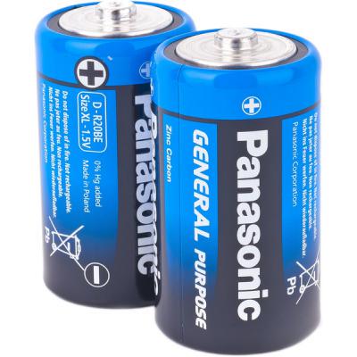 Батарейки сольові Panasonic R20/D запайка 2 шт. (5410853028574)