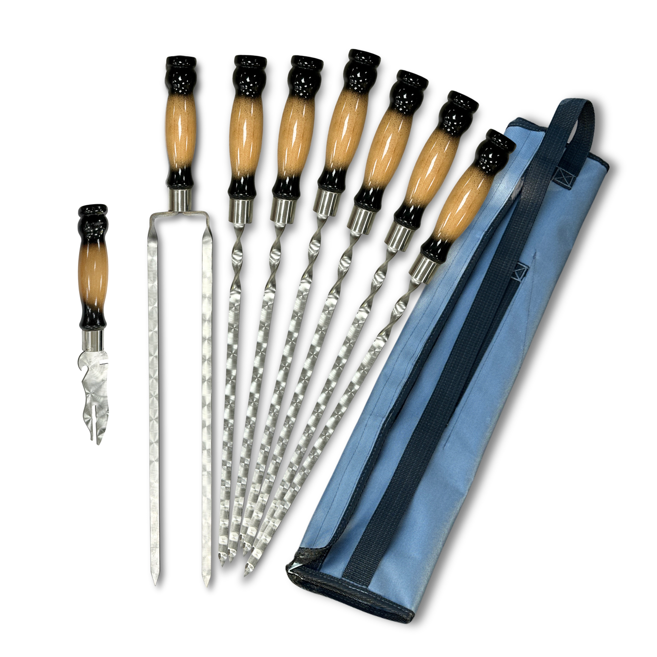 Набор шампуров Арго 6/1/1 двухцветная ручка Серый (2797561051)