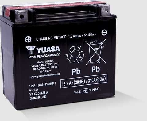 Аккумулятор YuasaBatteryEuropeGmb МОТО MF VRLA AGM YTX20H-BS сухозаряженный 12V 18,9Ah