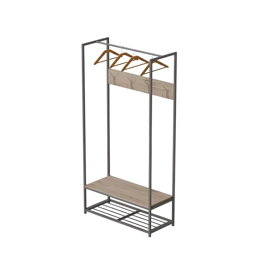 Вешалка модульная напольная Ferrum-decor Трелис 13 ДСП 16 мм 180x90x38 см Серый/Дуб Сан-Марино (FRD-104338)