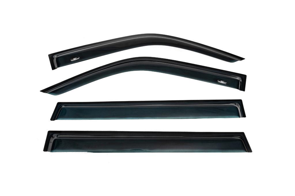 Ветровики HIC для Mitsubishi Pajero Sport 1996-2007 гг. поликарбонат Черный
