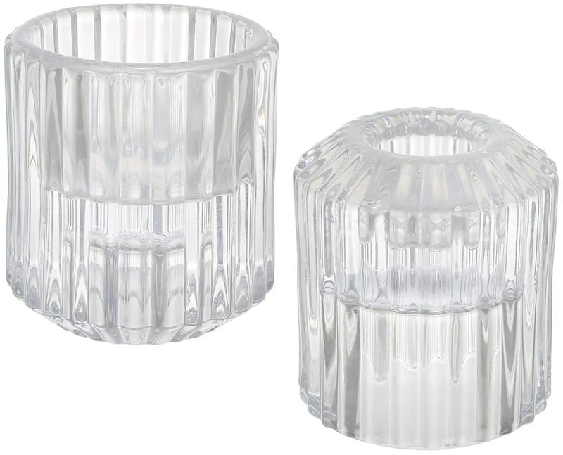 Набор подсвечников Crystal гlass 12 шт. для тонкой 23 мм и чайной 43 мм 5,5х6 см