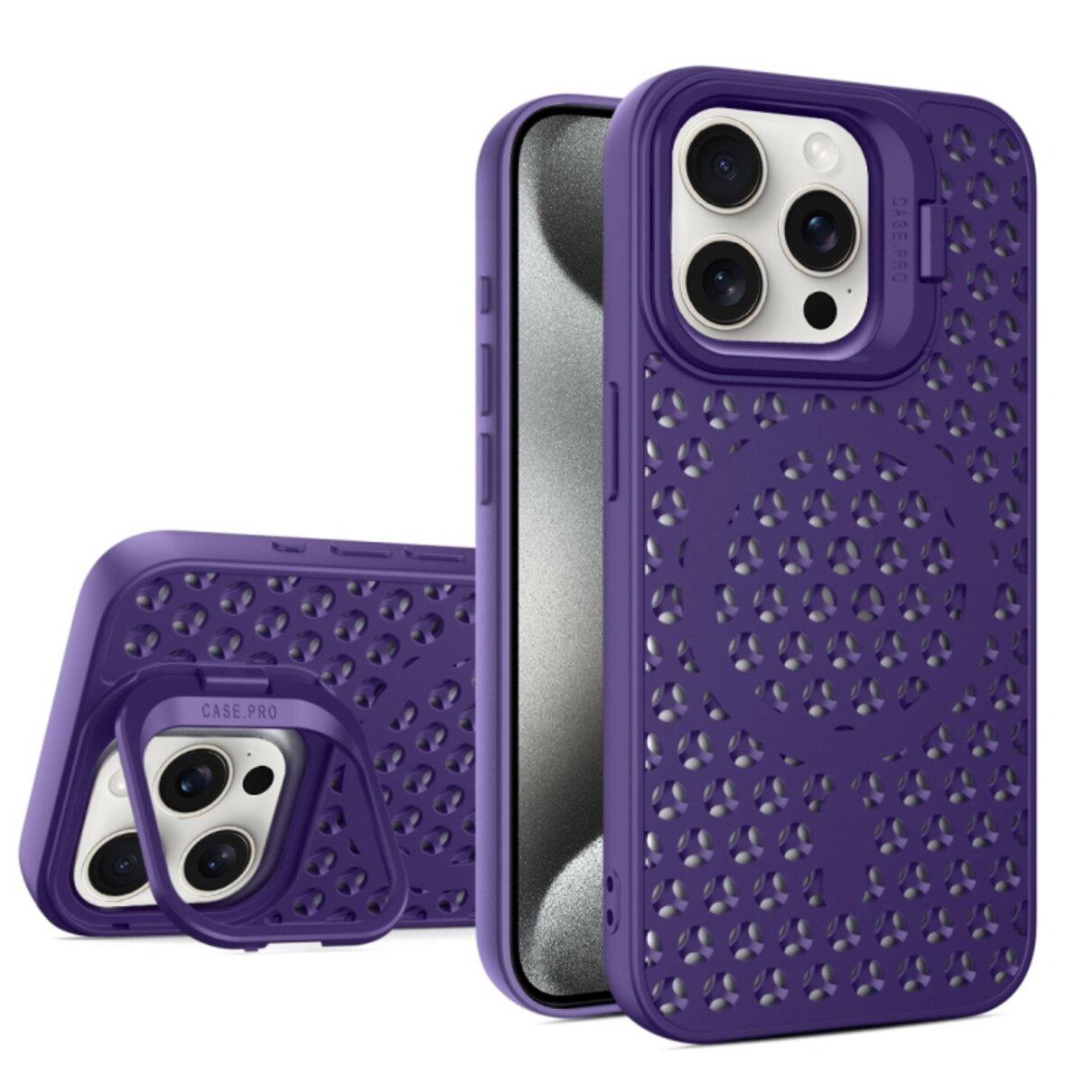 Противоударный чехол с подставкой Cosmic Grater Stand for Apple iPhone 15 Pro Purple
