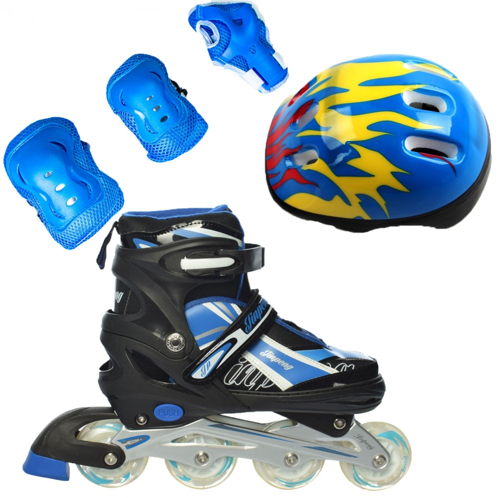Ролики детские Rider Combo Ecoline защита и шлем р. 39-42 Синий (2T3007E) Ролики детские Rider Combo Ecoline защита и шлем р. 39-42 Синий (2T3007E)