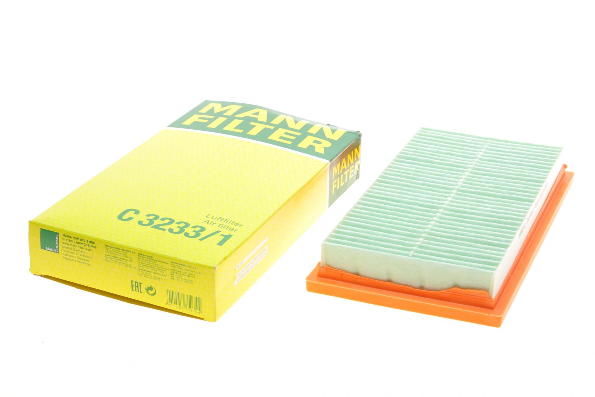 Фильтр воздушный Mann-Filter для Mazda 6 1,8/2,0/CD/2,2CD/2,3/2,5 02-13/626 V 2,0TDi 98-02/MPV 2,0CD/2,3-3,0 99-06 (C 3233/1)