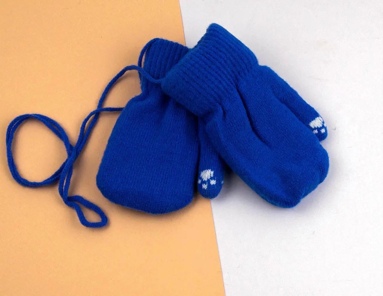 Детские перчатки на меху 1-3 года р. 5 Синий (24-25-104)