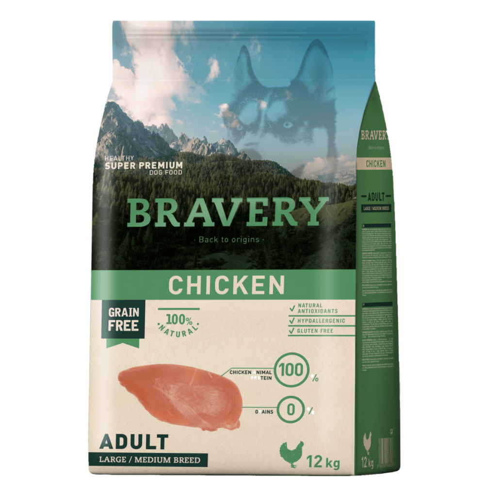 Корм сухой Bravery Dog Chicken Large/Medium 12 кг