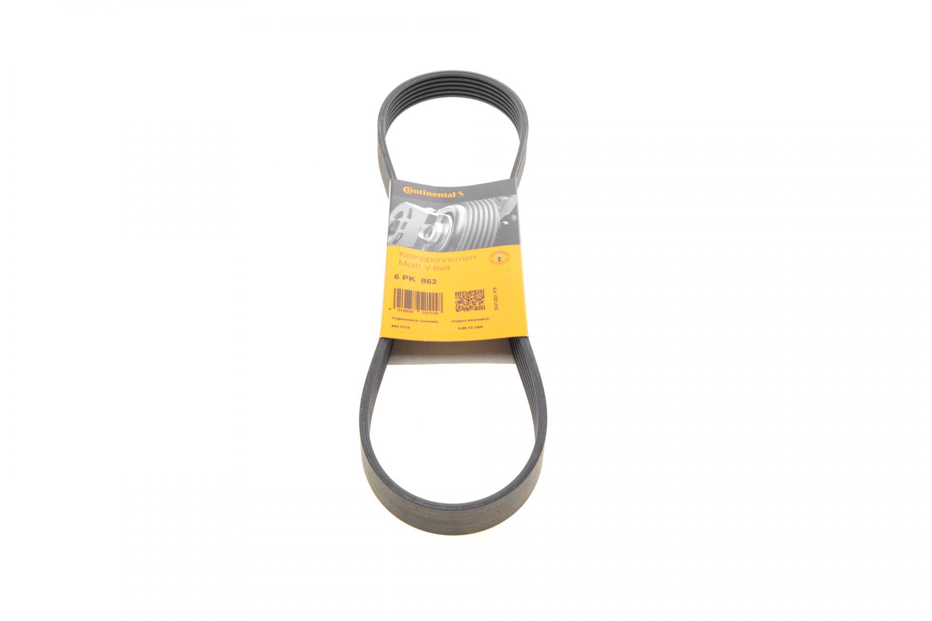 Ремінь генератора Continental Ford Fiesta 1.3 96-03/Opel Movano 2.5D 98-00/Mazda 121 1.3 96-03 (6PK862)
