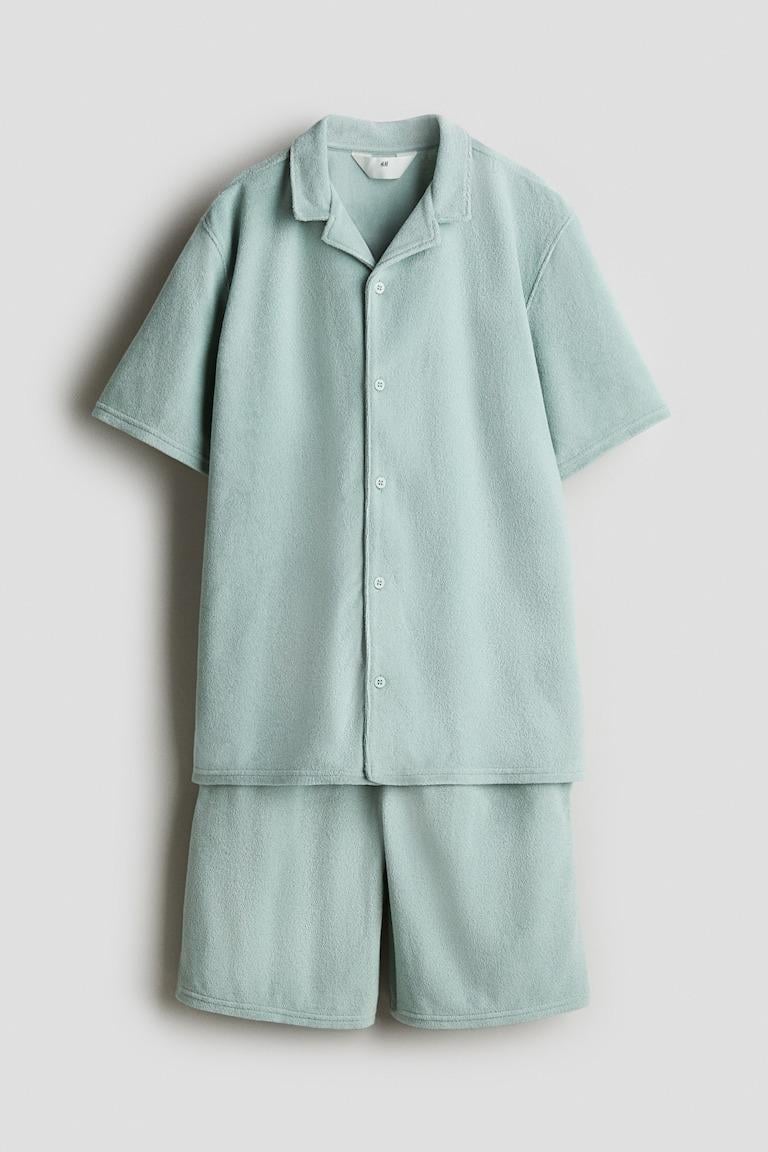 Рубашка H&M 158 см Оливковый (1276307-1)