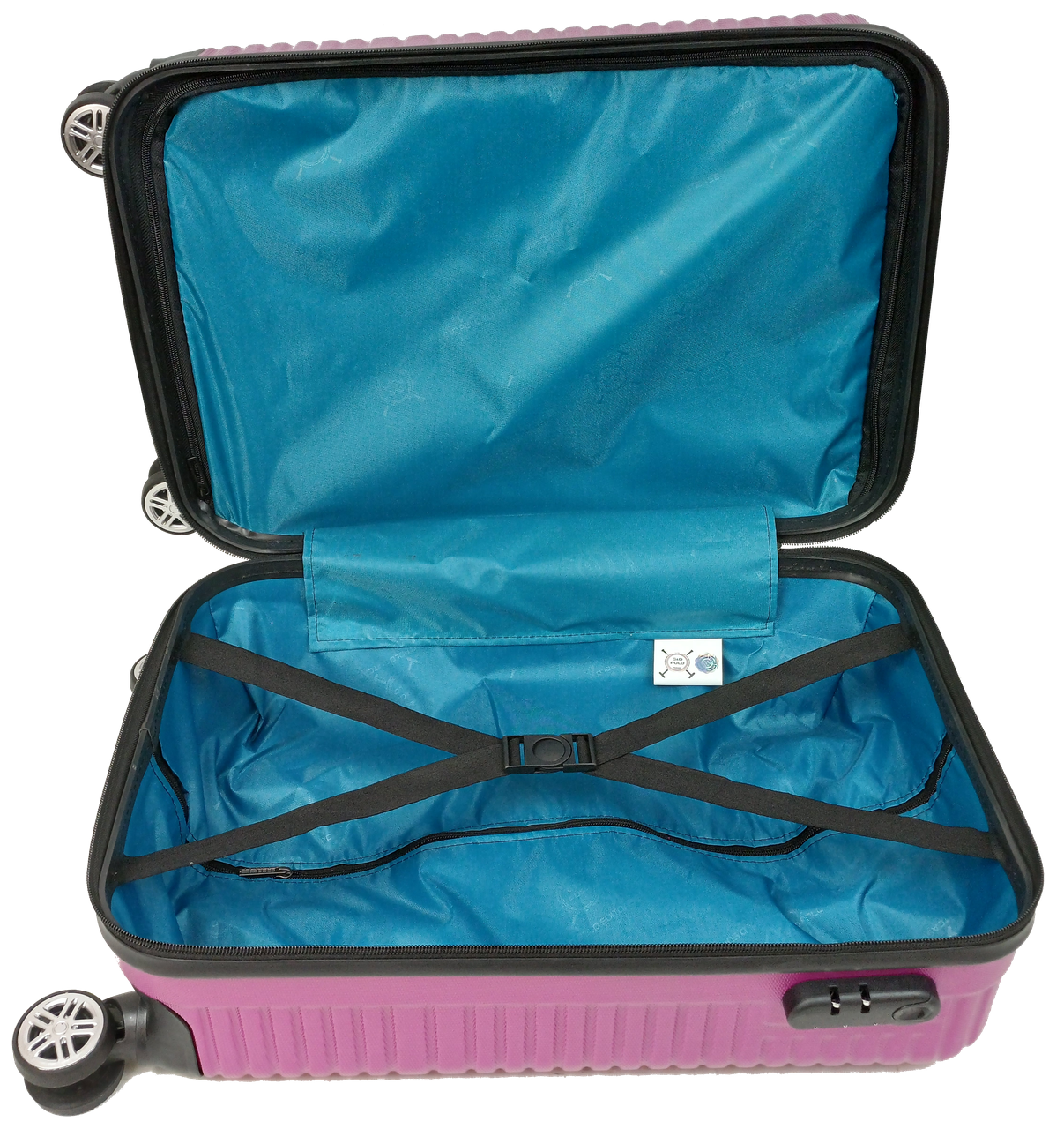 Валіза на колесах маленька GD Polo з АБС-пластику 45 л Темно-рожевий - фото 6