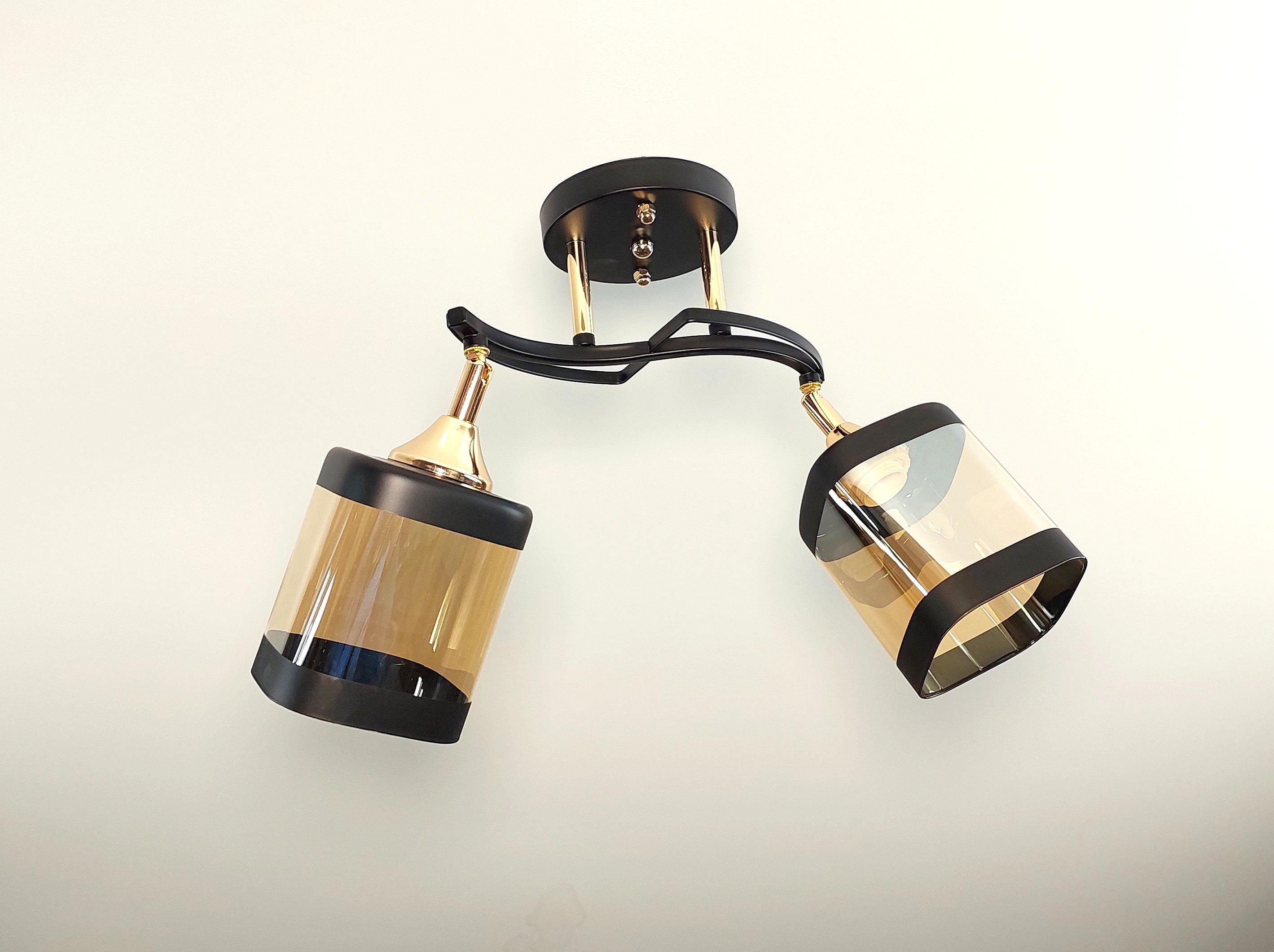 Люстра потолочная 2 поворотных плафона Черный (3034/2)