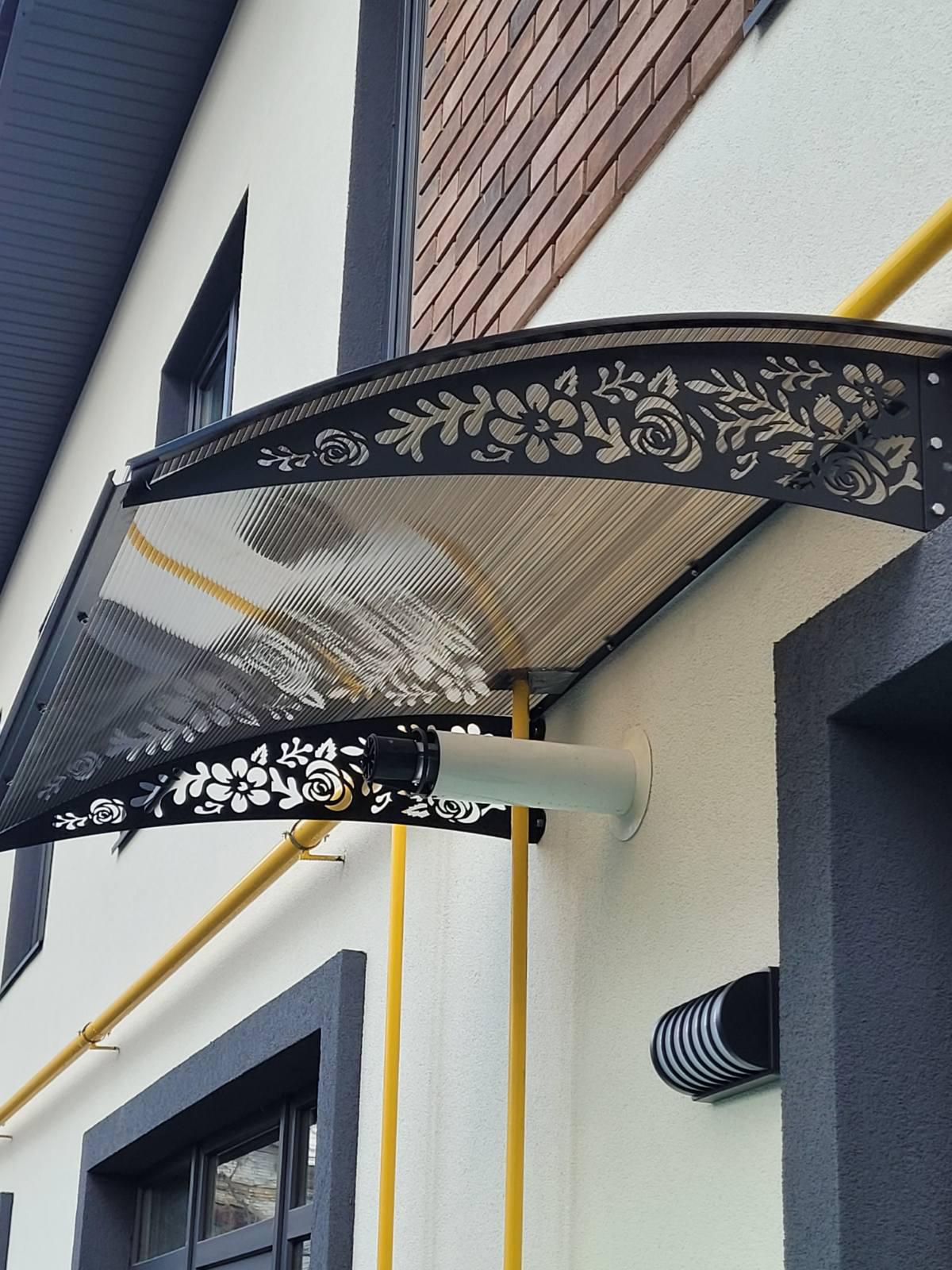 Козырек-навес Роза сотовый поликарбонат 6 мм 120х80 см (2802253M)