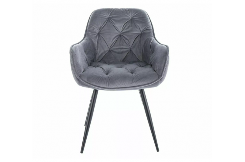 Кухонний стілець-крісло Парадиз Мікс Меблі велюр Сірий (А0051836) - фото 2 Кухонний стілець-крісло Парадиз Мікс Меблі велюр Сірий (А0051836) - фото 2