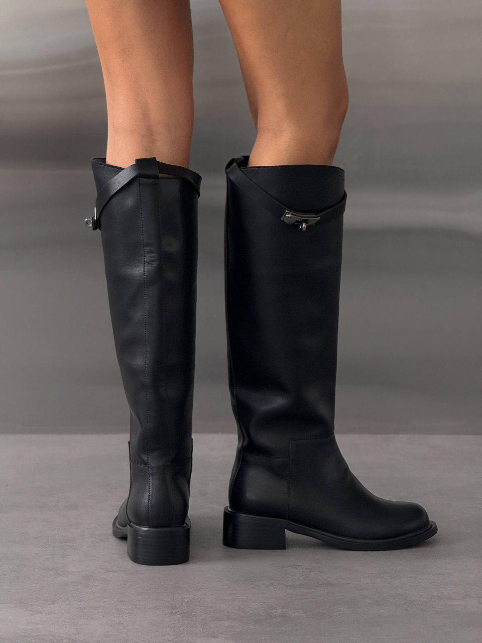 Чоботи жіночі шкіряні демісезонні р. 37 24 см Чорний (11615 1) - фото 6 Чоботи жіночі шкіряні демісезонні р. 37 24 см Чорний (11615 1) - фото 6