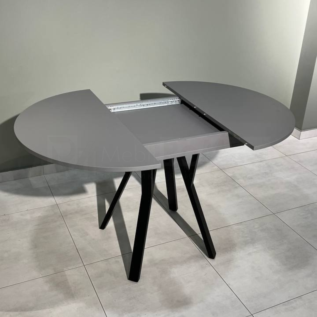 Обідній стіл овальний розсувний LITE D800 Антрацитовий/Чорний (УТП016860) - фото 3 Обідній стіл овальний розсувний LITE D800 Антрацитовий/Чорний (УТП016860) - фото 3