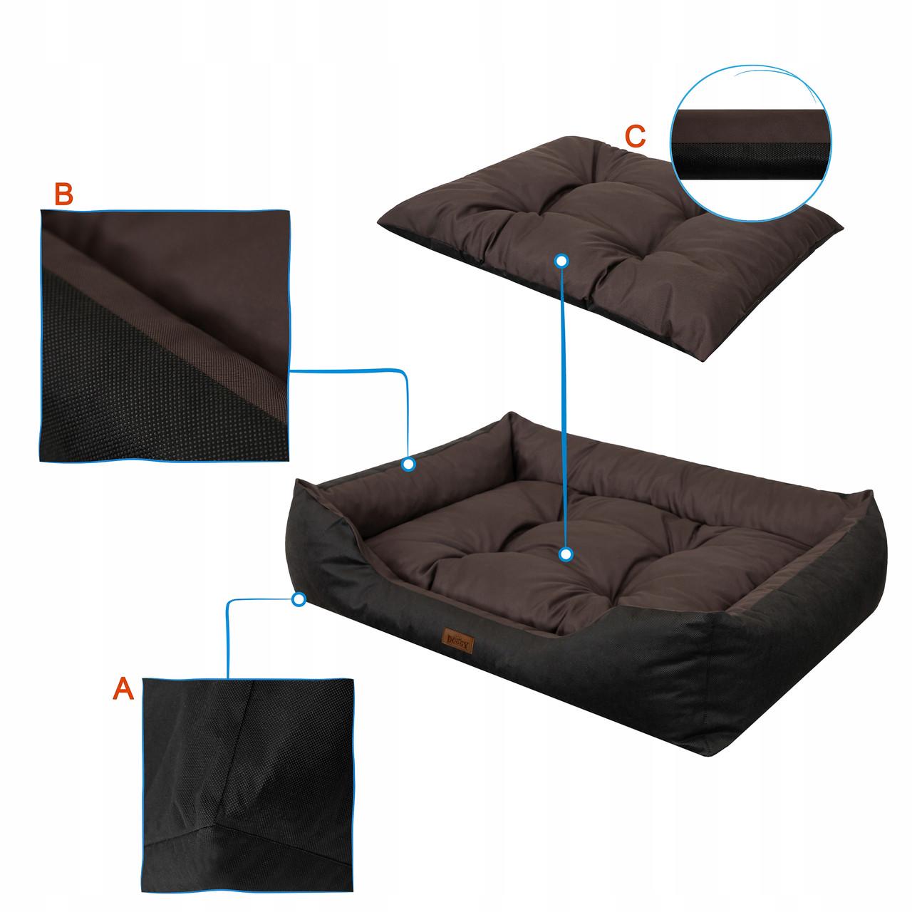 Лежак для большой собаки DOGGY JOY XXL 114x84 см Коричневый (2605801449) - фото 3 Лежак для большой собаки DOGGY JOY XXL 114x84 см Коричневый (2605801449) - фото 3