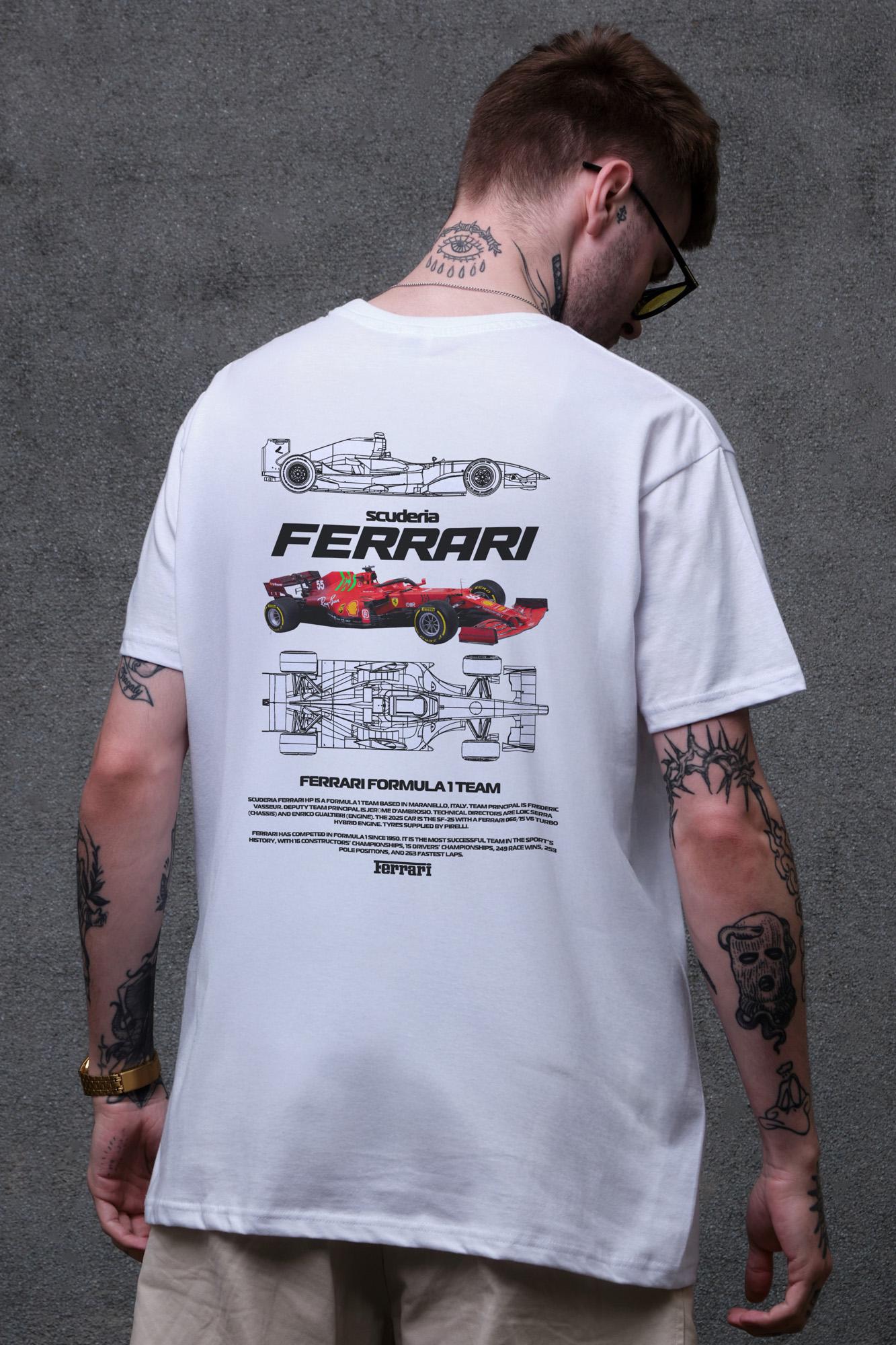 Футболка мужская Without с принтом Ferrari оверсайз S/M White (S8049634) Футболка мужская Without с принтом Ferrari оверсайз S/M White (S8049634)
