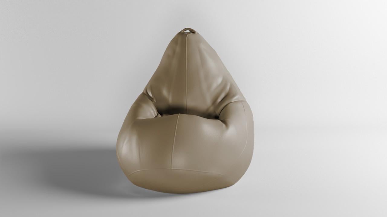 Бескаркасное кресло-мешок SkyPuff MEGA Груша Экокожа Zeus Delux XXXL 160х120 см Dove (160181)