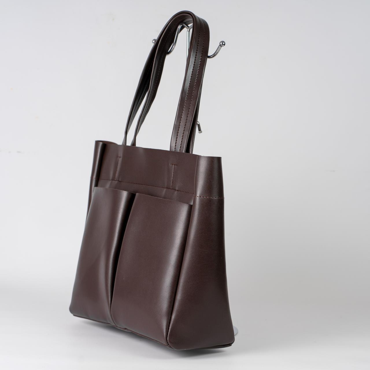 Сумка женская шоппер из экокожи XENIA № 61-24 Коричневый - фото 3