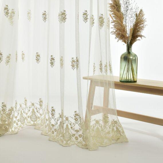 Тюль фатин IDEIA Бейл V-03 3,0 м c вышивкой Крем/Молочный (2200004165714)