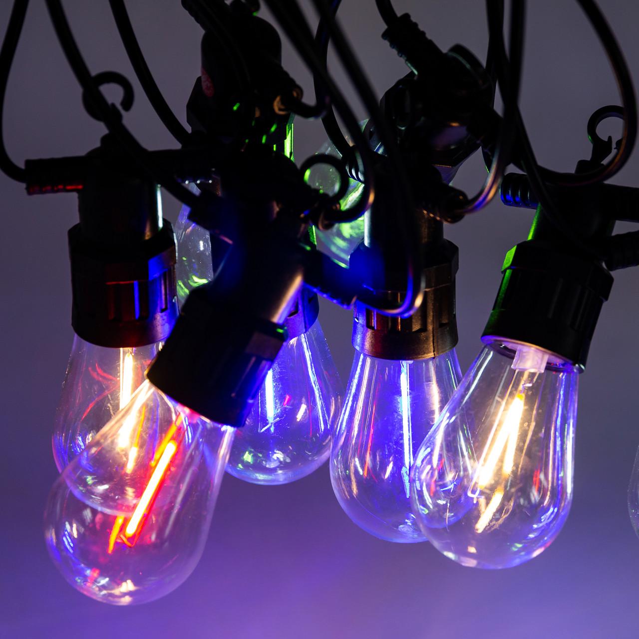 Гирлянда уличная 10 LED ламп S14 в ретро стиле 5 м Разноцветный (LG-S14ML)