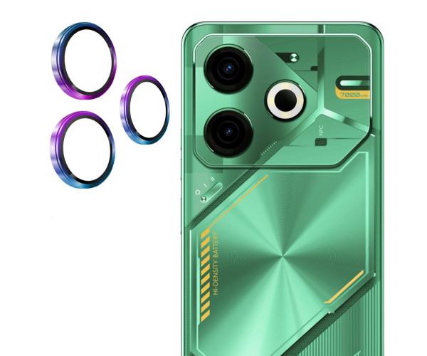 Защитное стекло с рамкой CD Pattern для Tecno Pova 6 Neo на заднюю камеру Разноцветный