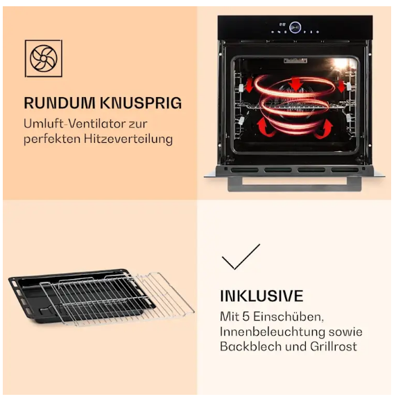 Духова шафа KLARSTEIN Illuminosa Smart 2800 Вт (20632198) - фото 3 Духова шафа KLARSTEIN Illuminosa Smart 2800 Вт (20632198) - фото 3