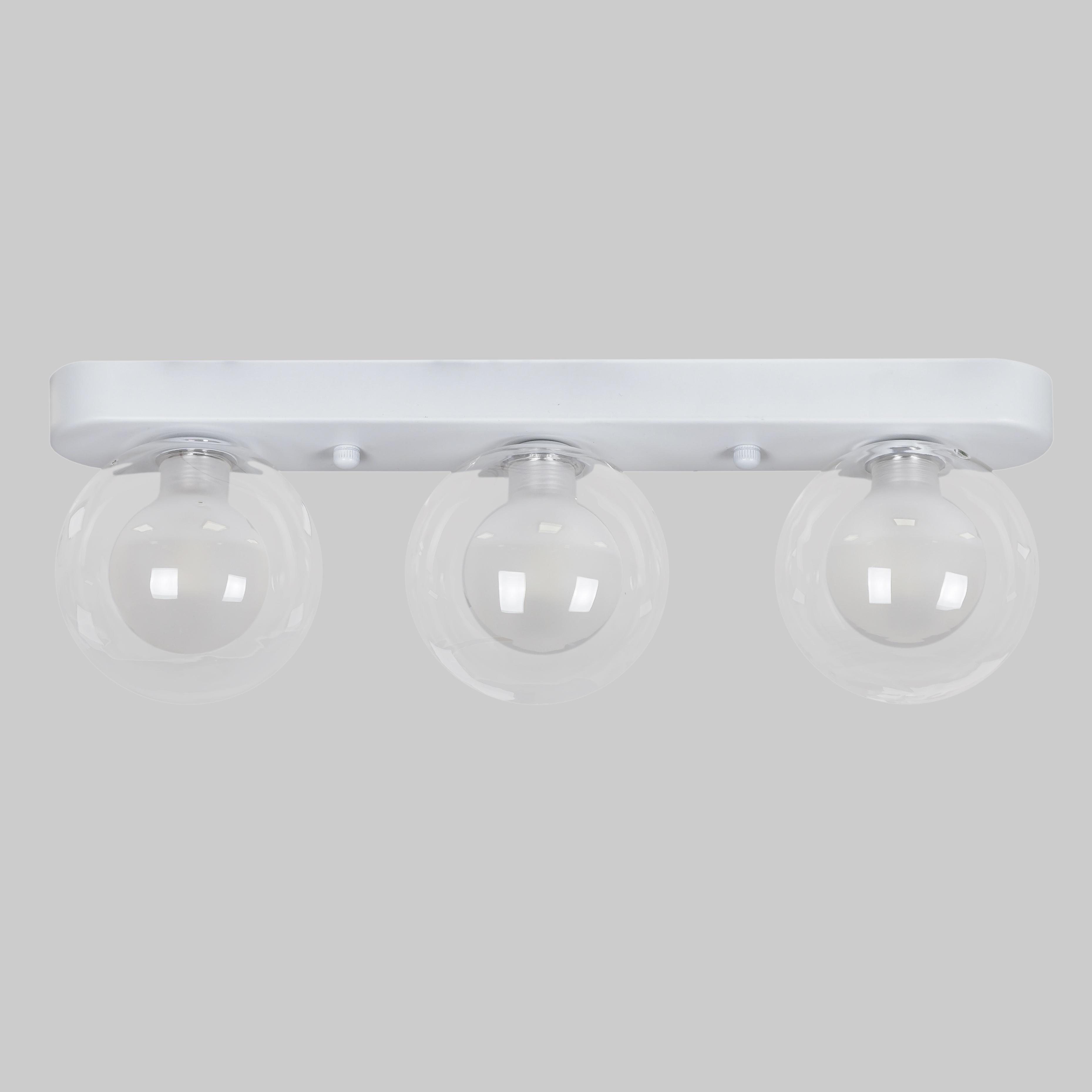 Люстра потолочная Glass Trio Light на 3 лампы Белый/Прозрачный (61-X100F-3 WH+CLWH 380)