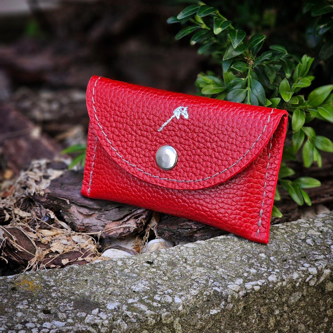 Визитница из натуральной кожи (ca_002_red_flotar)